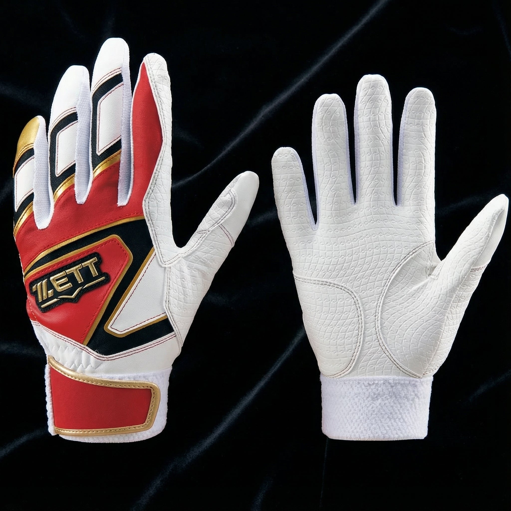 ZETT Zero One Stage Youth Batting Gloves – High-Grip Embossed Palm (Washable / Both Hands)