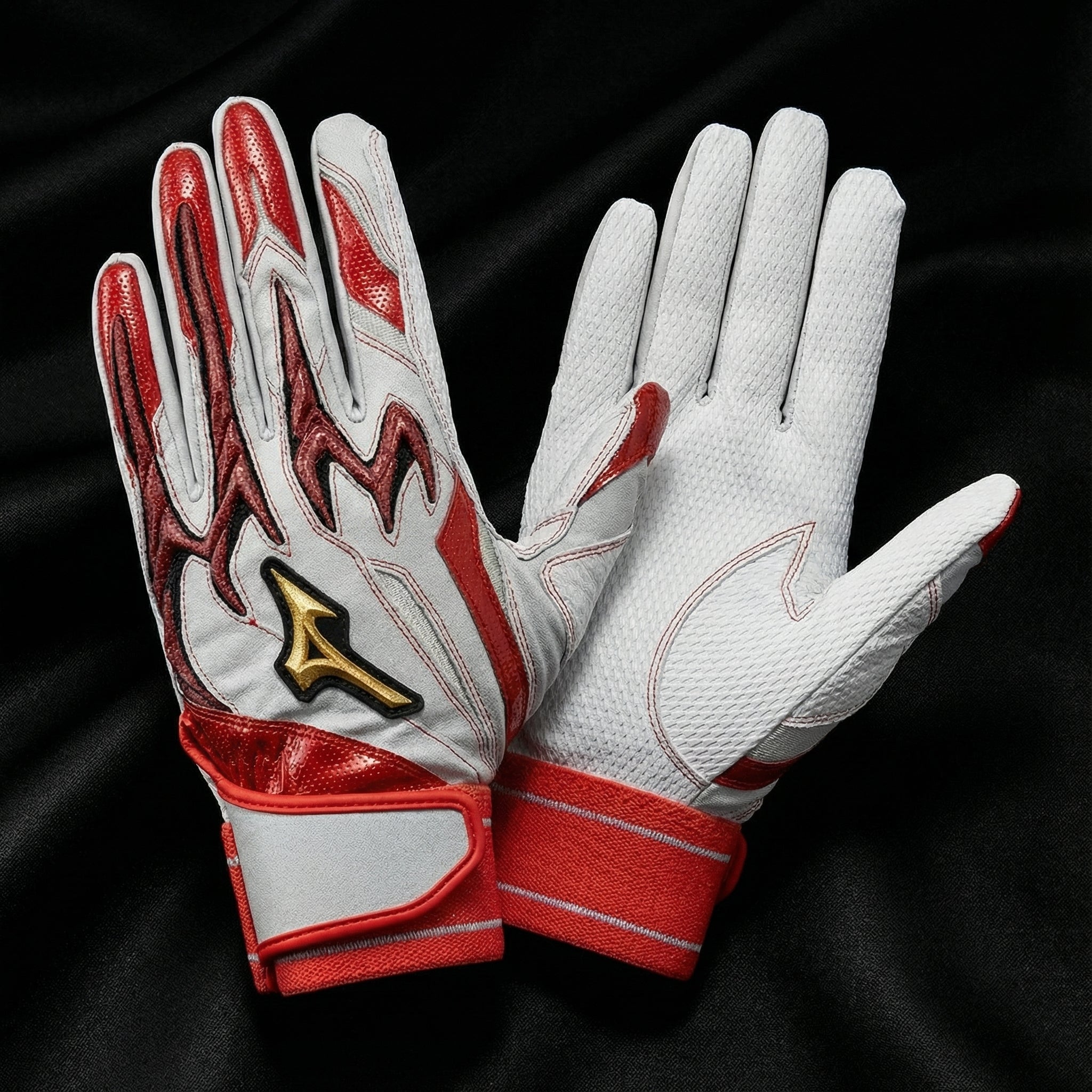 【Mizuno/MizunoPro】Silicon Power Arc DI Grip Batting Gloves – Washable Sheepskin Palm, Dual-Tension Wrist Strap (25AW Limited / Both Hands), 1EJEA555