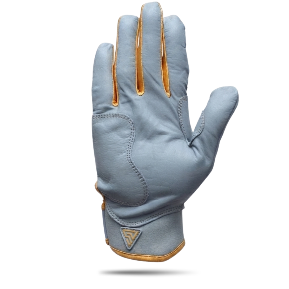 S-VOLTA Premium Cabretta Leather Batting Gloves – Light Gray / Gold