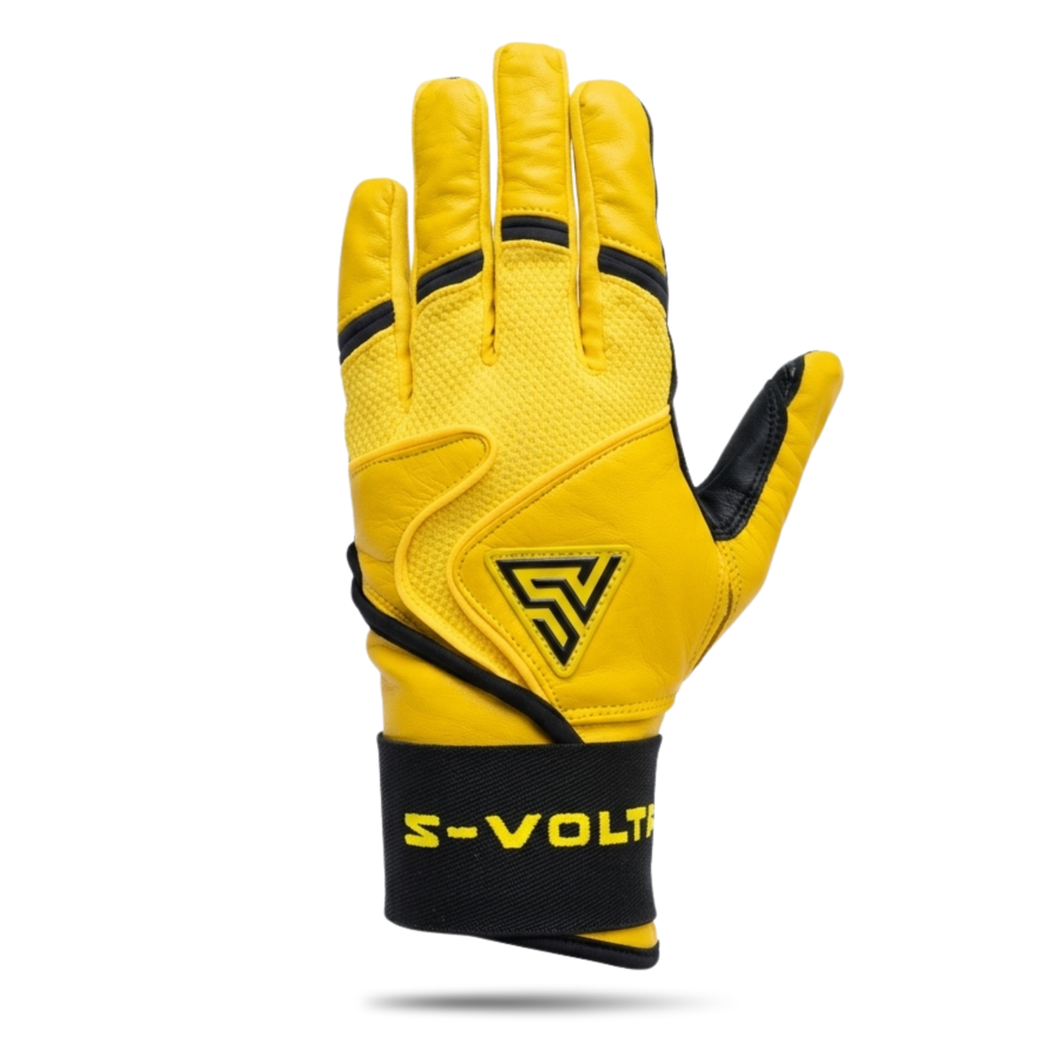S-VOLTA Premium Wrist Lock Batting Gloves – Yellow / Black