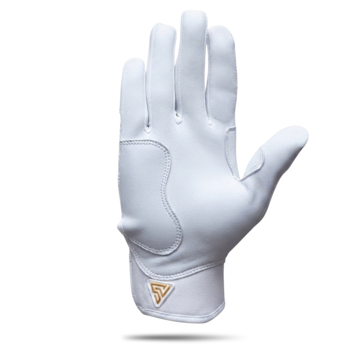S-VOLTA Premium Cabretta Leather Batting Gloves – White / Gold