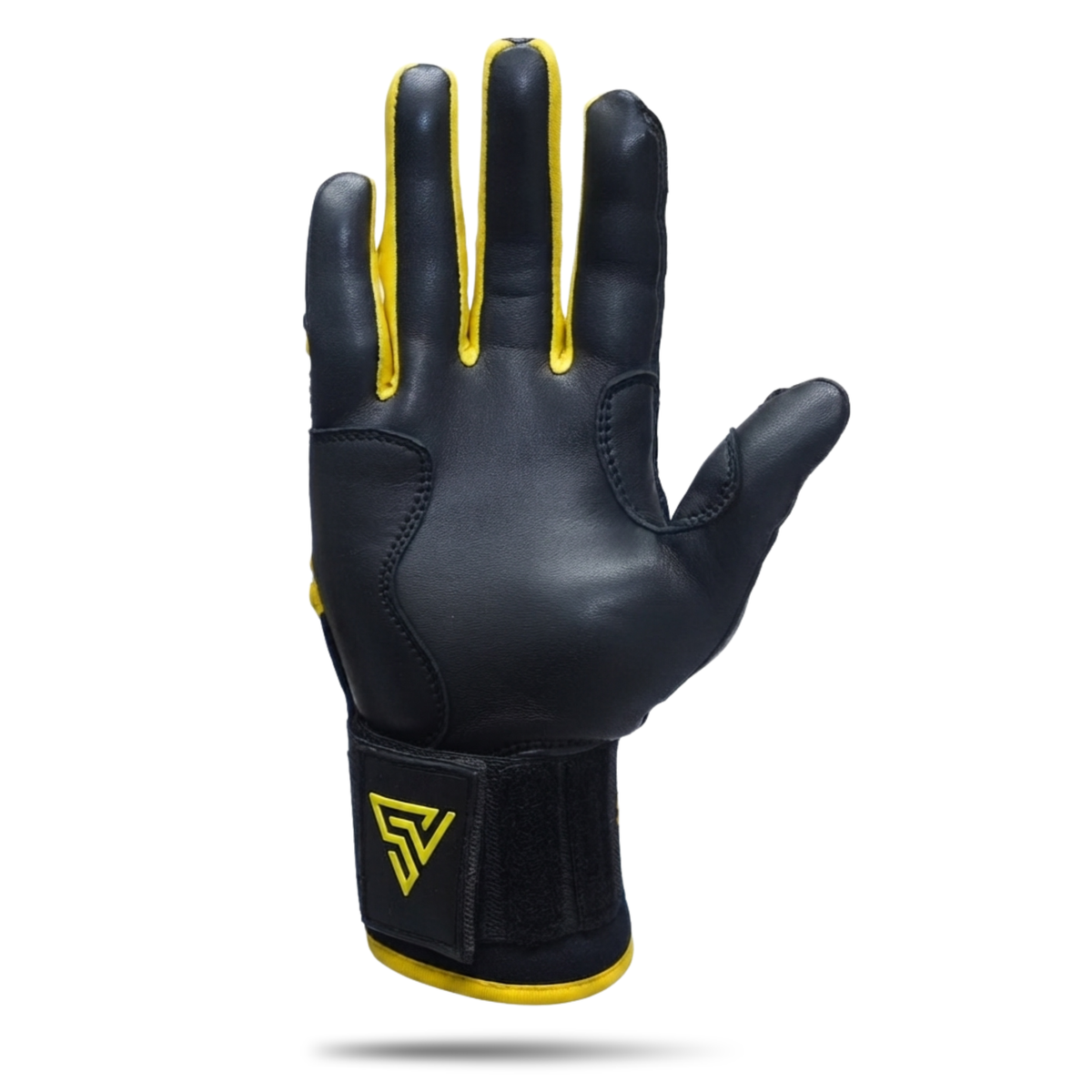 S-VOLTA Premium Wrist Lock Batting Gloves – Black / Yellow