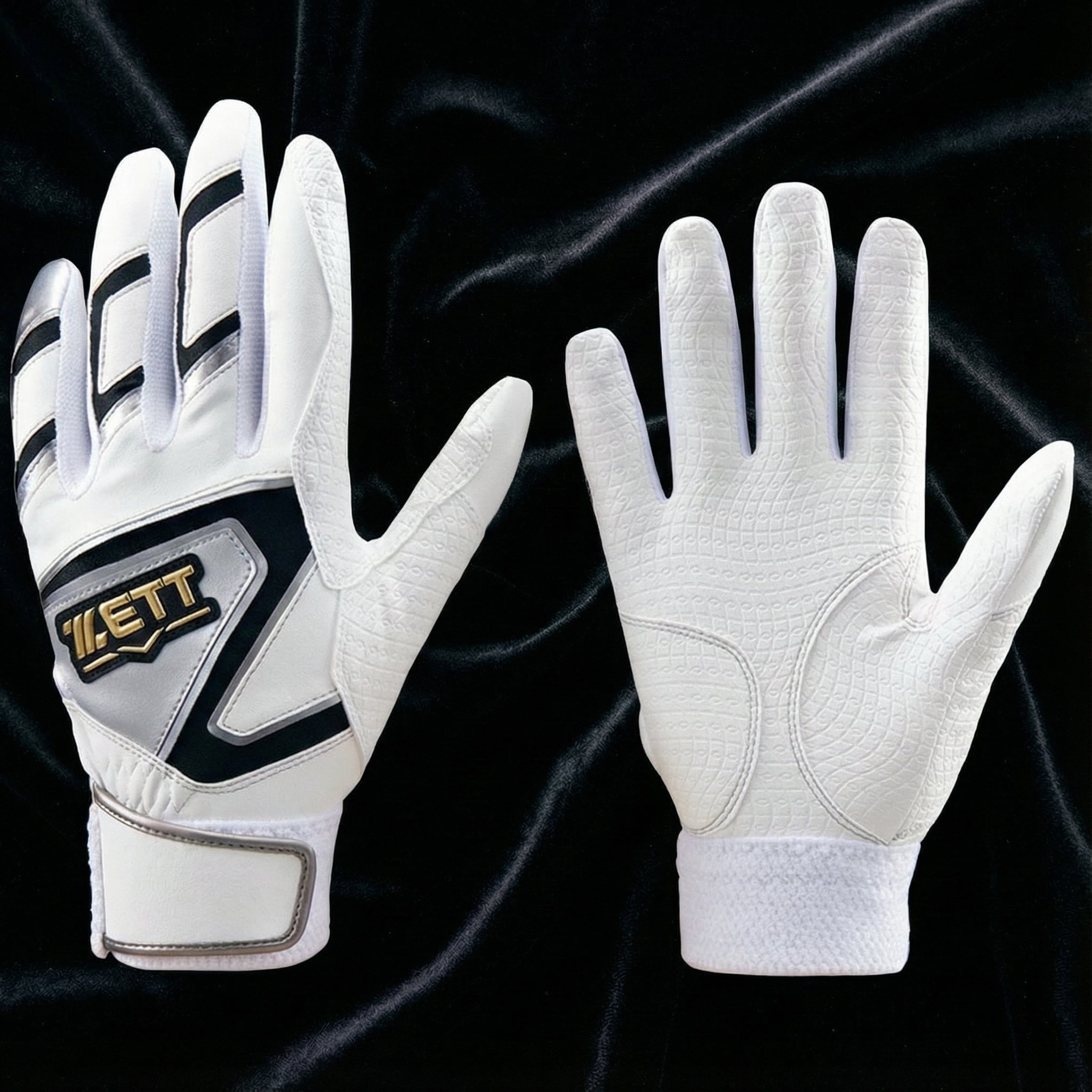 ZETT Zero One Stage Youth Batting Gloves – High-Grip Embossed Palm (Washable / Both Hands)