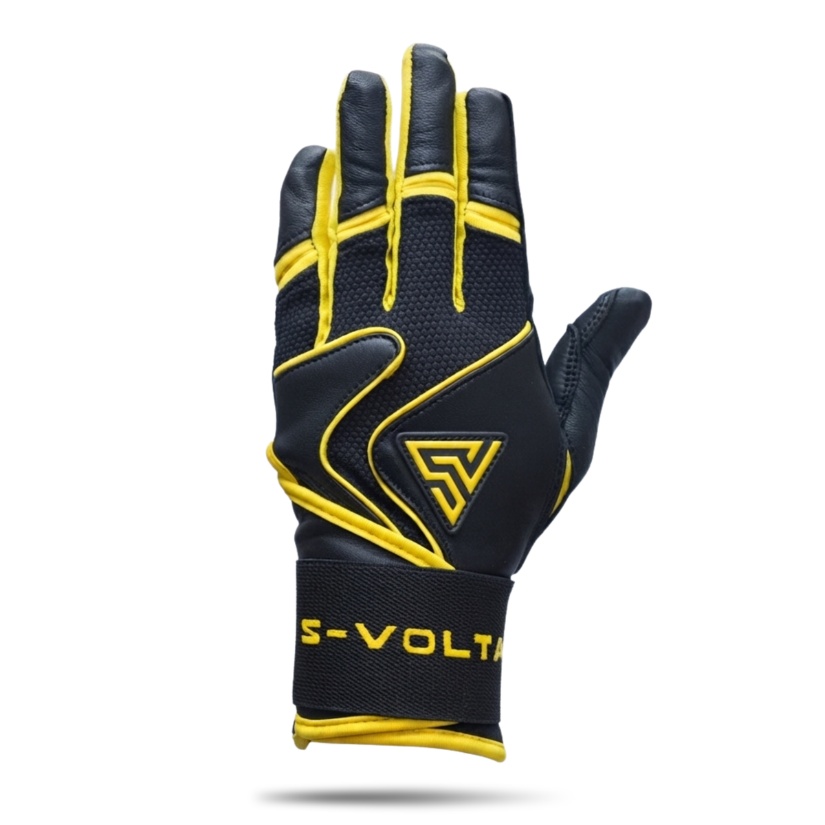 S-VOLTA Premium Wrist Lock Batting Gloves – Black / Yellow