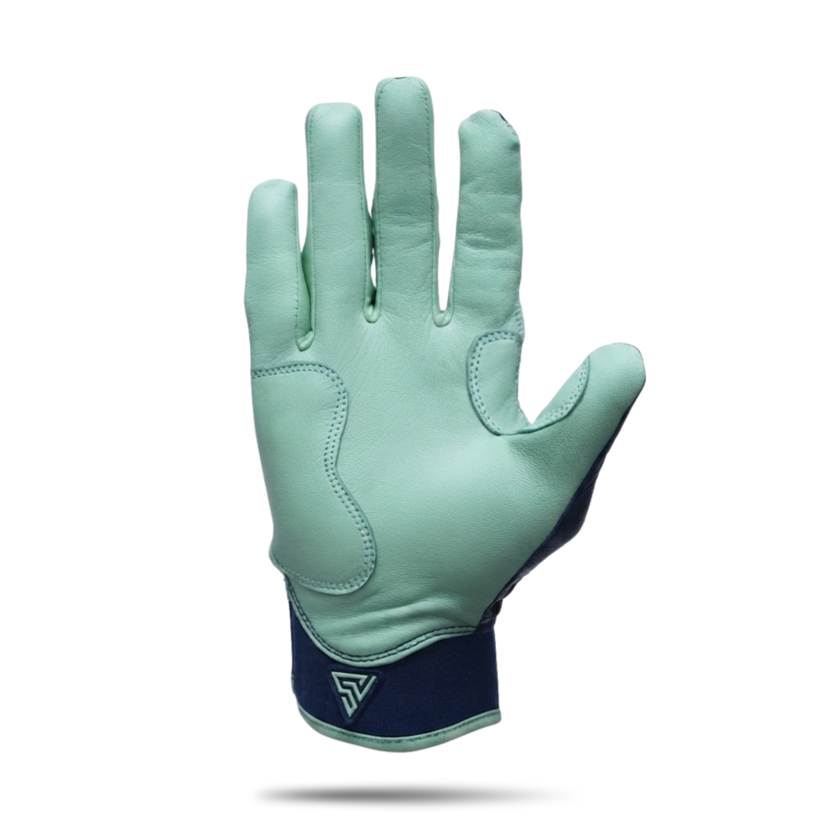 S-VOLTA Premium Cabretta Leather Batting Gloves – Navy / Mint Green