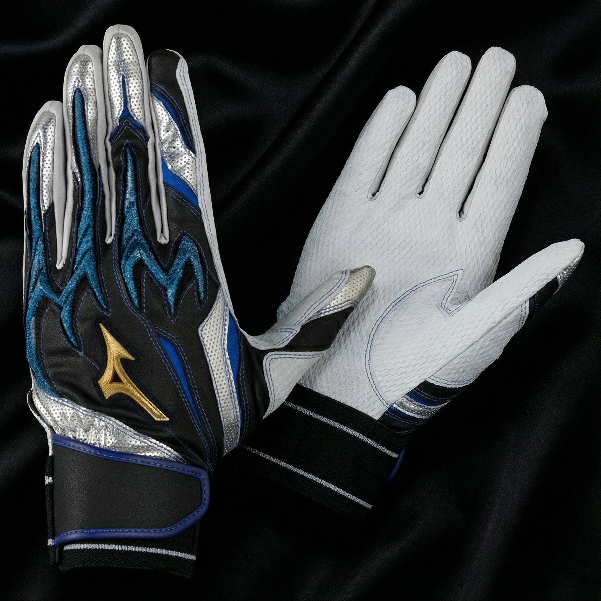 【Mizuno/MizunoPro】Silicon Power Arc DI Grip Batting Gloves – Washable Sheepskin Palm, Dual-Tension Wrist Strap (25AW Limited / Both Hands), 1EJEA555