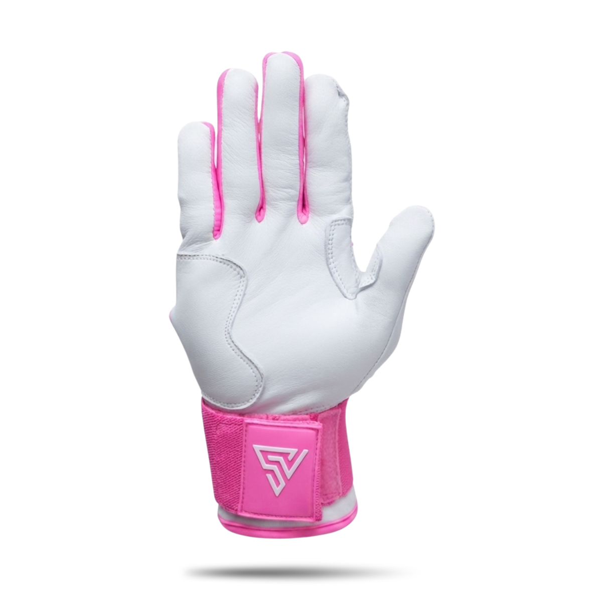 S-VOLTA Premium Wrist Lock Batting Gloves – White / Pink