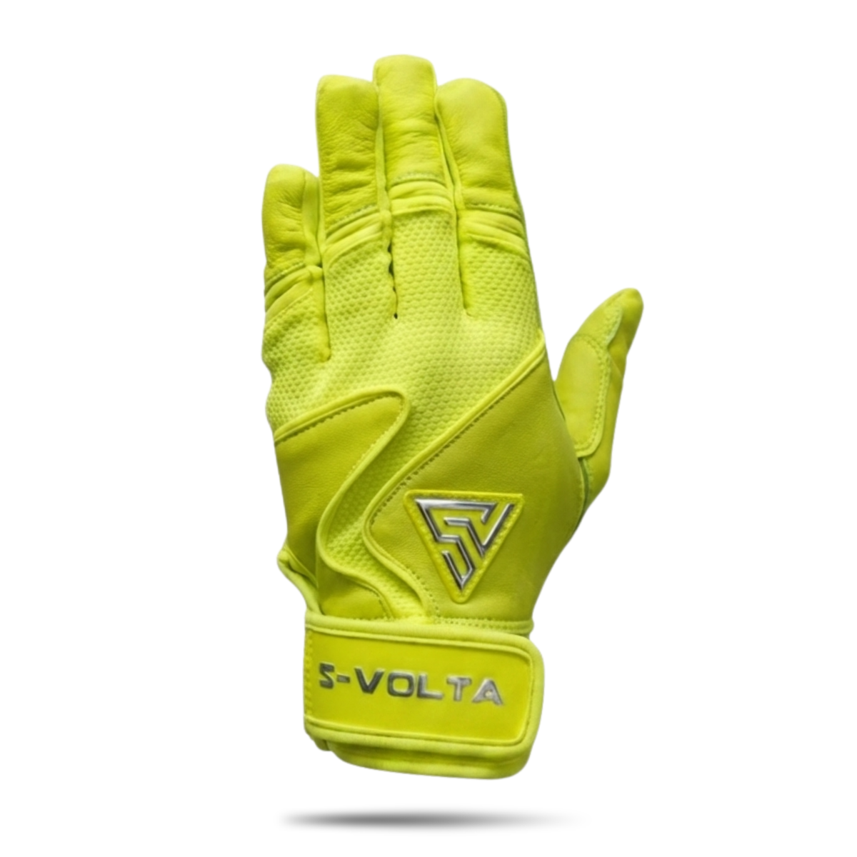 S-VOLTA Premium Cabretta Leather Batting Gloves – Neon Yellow