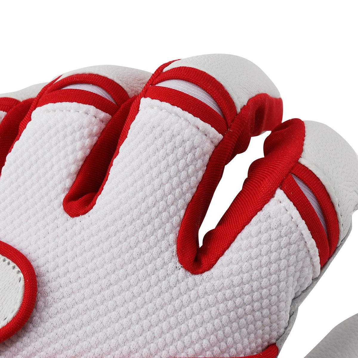 S-VOLTA Premium Cabretta Leather Batting Gloves – White / Red