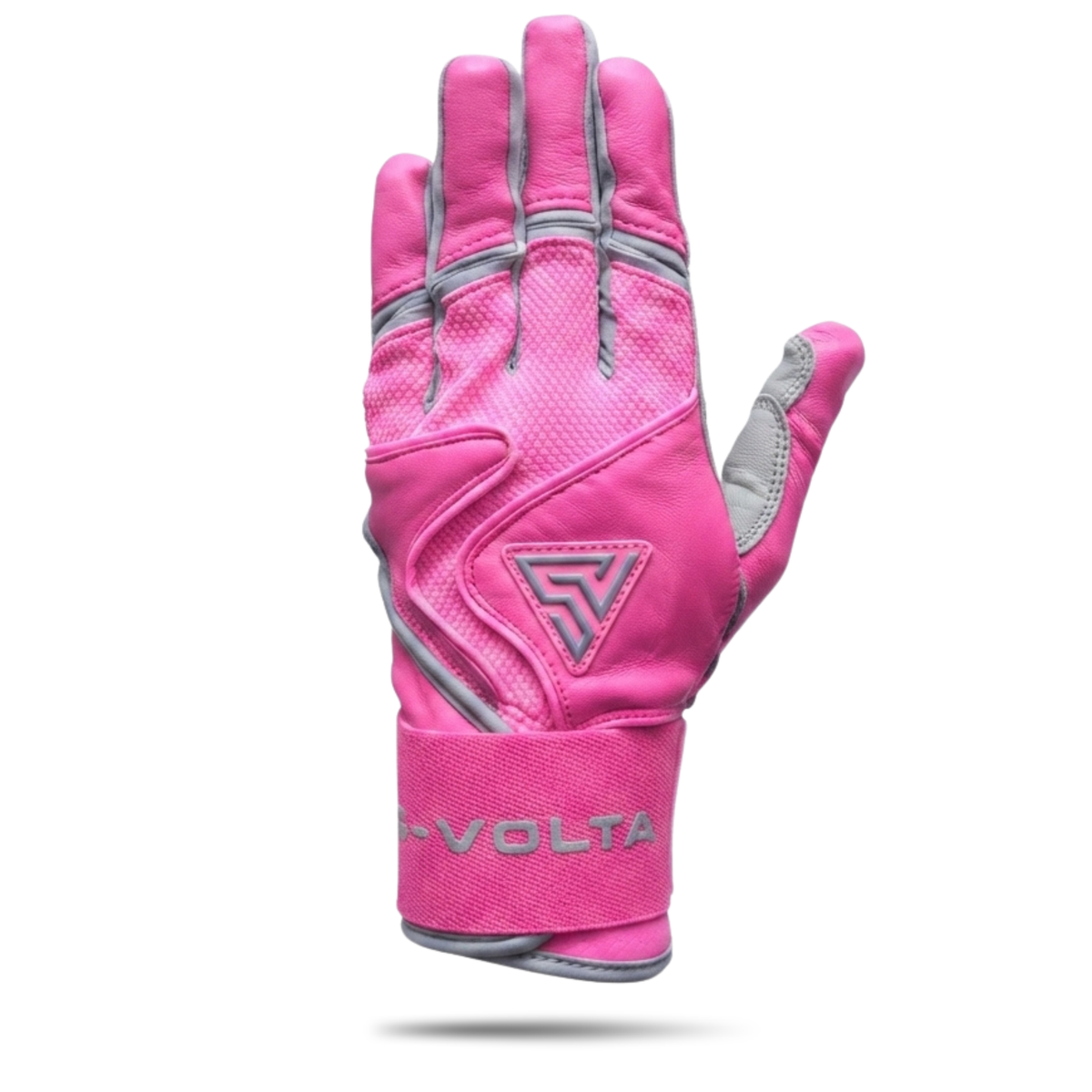 S-VOLTA Premium Wrist Lock Batting Gloves – Pink / Gray