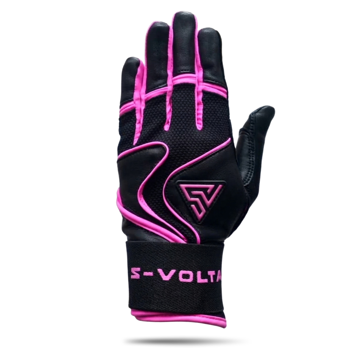 S-VOLTA Premium Wrist Lock Batting Gloves – Black / Pink