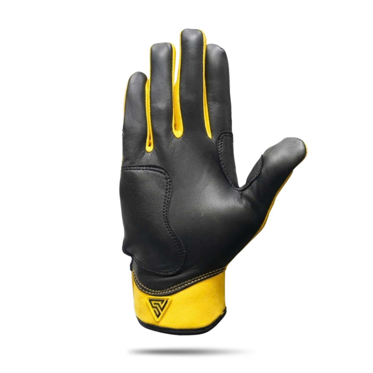 S-VOLTA Premium Cabretta Leather Batting Gloves – Yellow / Black