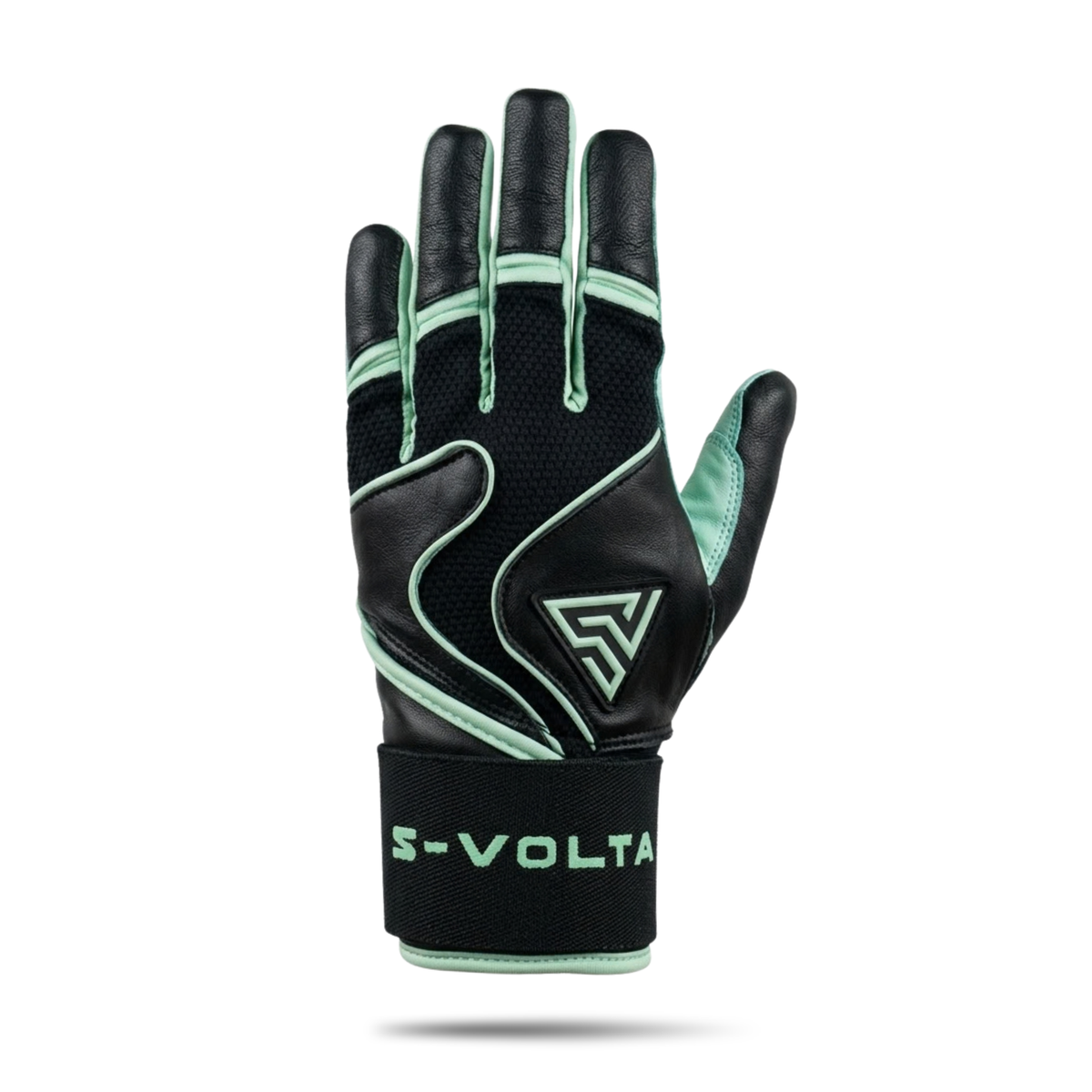 S-VOLTA Premium Wrist Lock Batting Gloves – Black / Mint Green