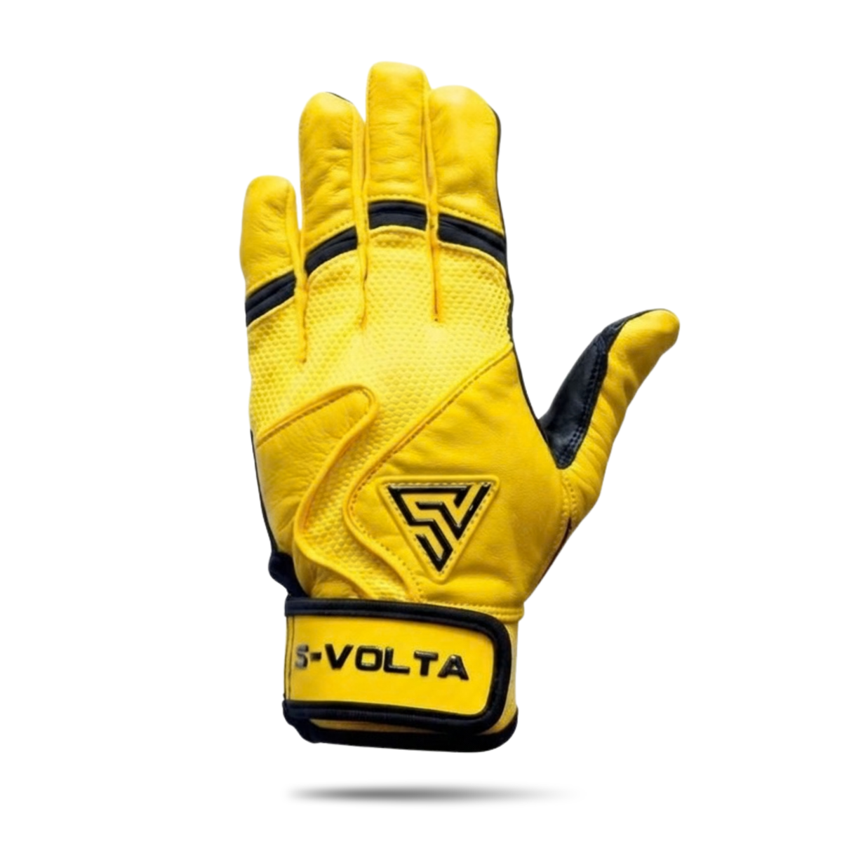 S-VOLTA Premium Cabretta Leather Batting Gloves – Yellow / Black