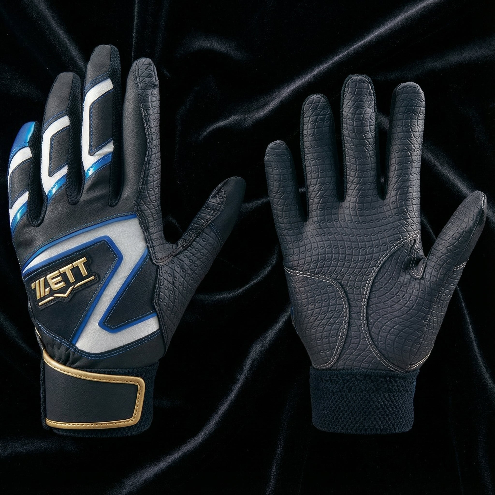 ZETT Zero One Stage Youth Batting Gloves – High-Grip Embossed Palm (Washable / Both Hands)