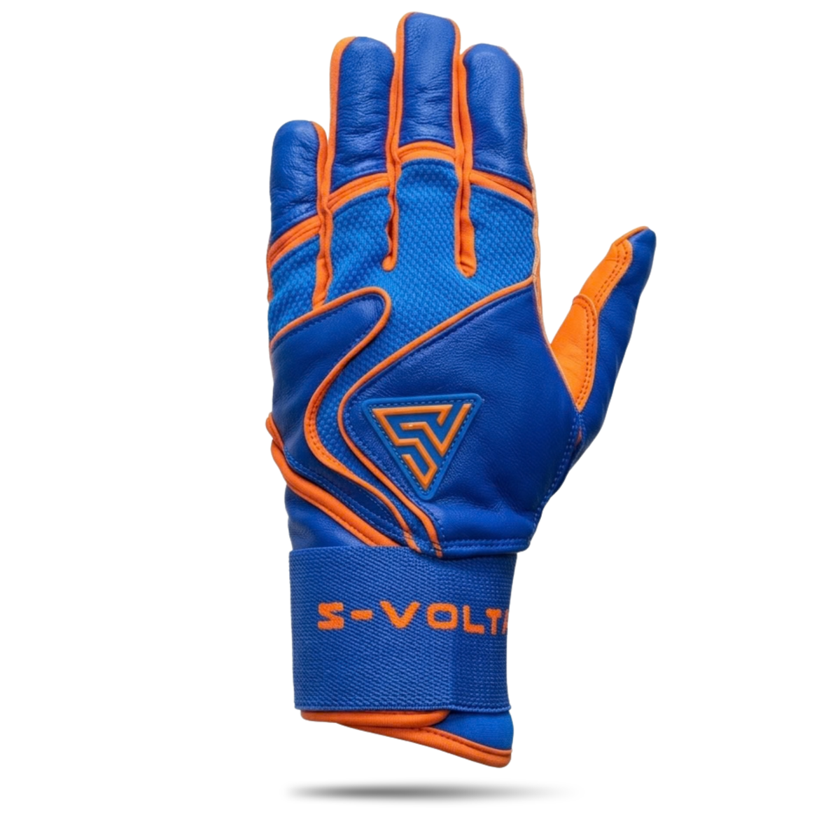 S-VOLTA Premium Wrist Lock Batting Gloves – Blue / Orange