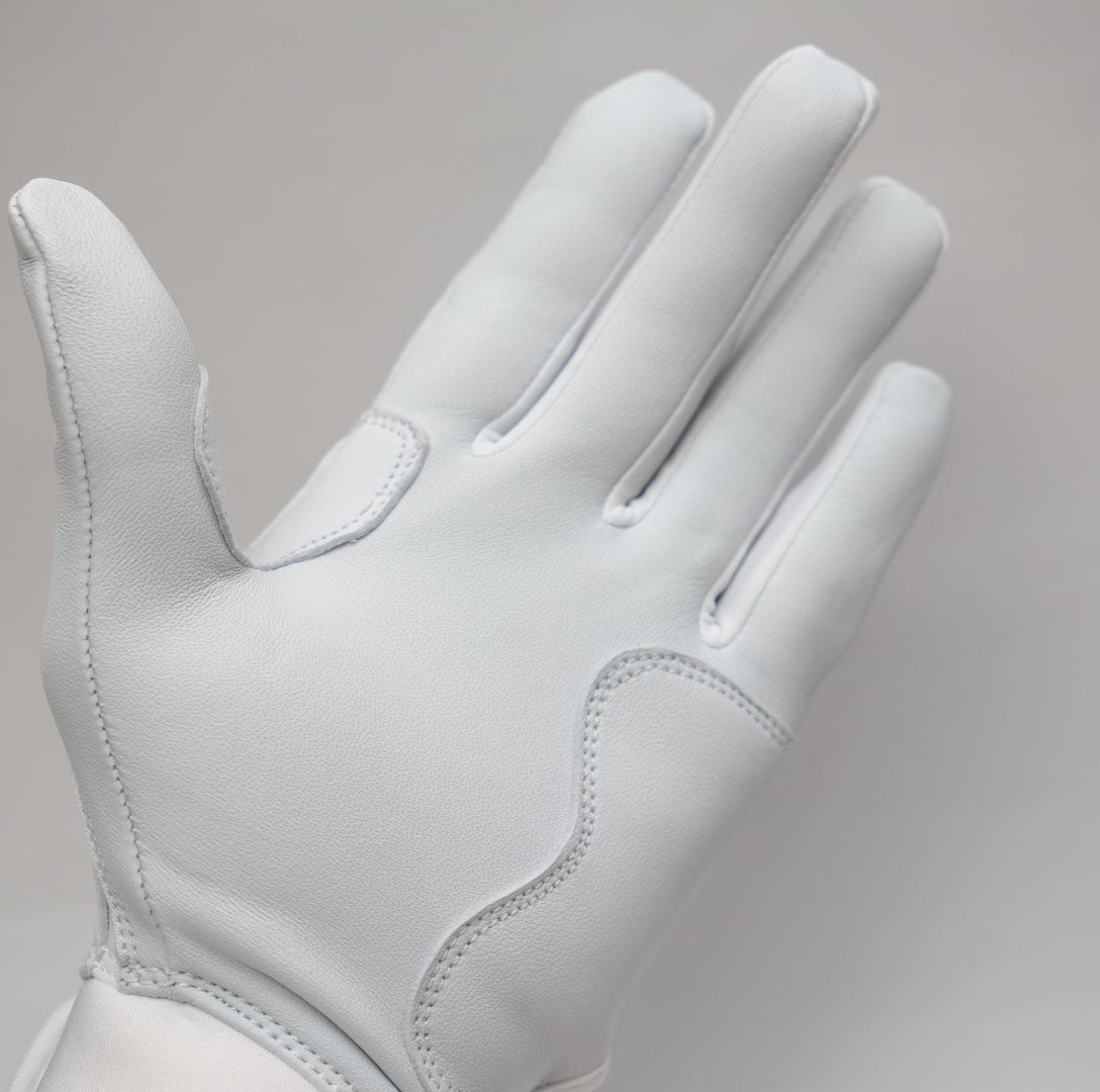 S-VOLTA Premium Cabretta Leather Batting Gloves – White / Gold