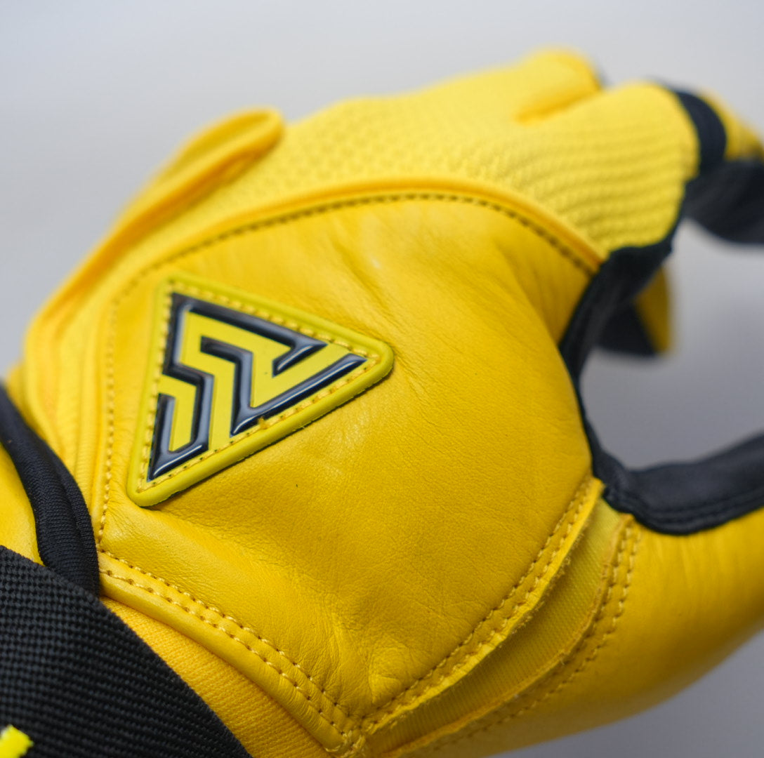 S-VOLTA Premium Wrist Lock Batting Gloves – Yellow / Black