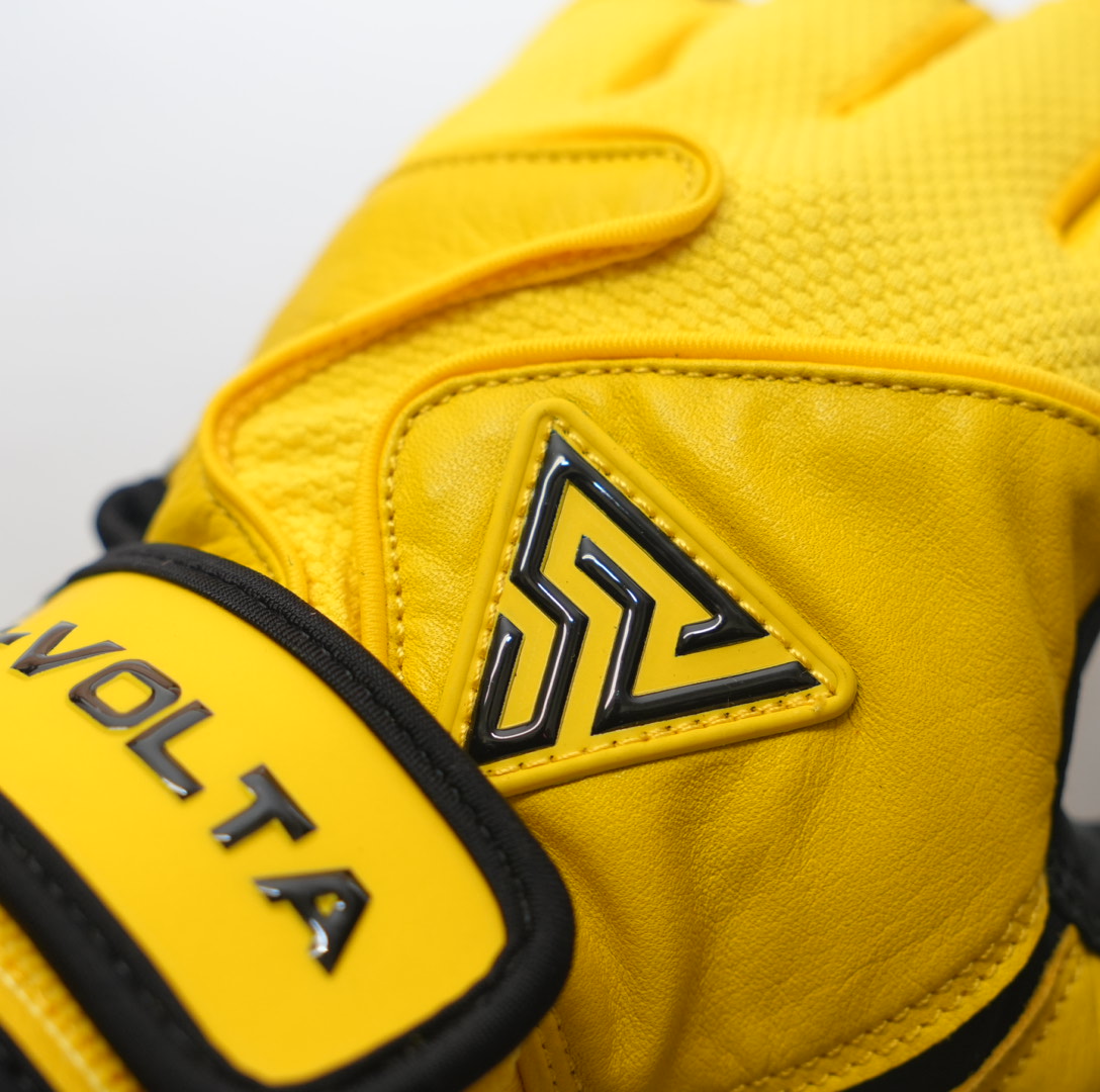 S-VOLTA Premium Cabretta Leather Batting Gloves – Yellow / Black