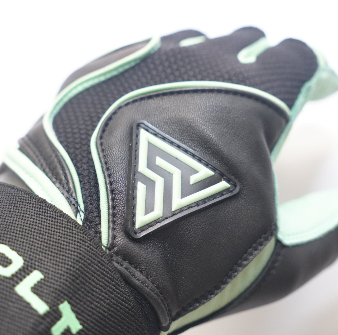 S-VOLTA Premium Wrist Lock Batting Gloves – Black / Mint Green