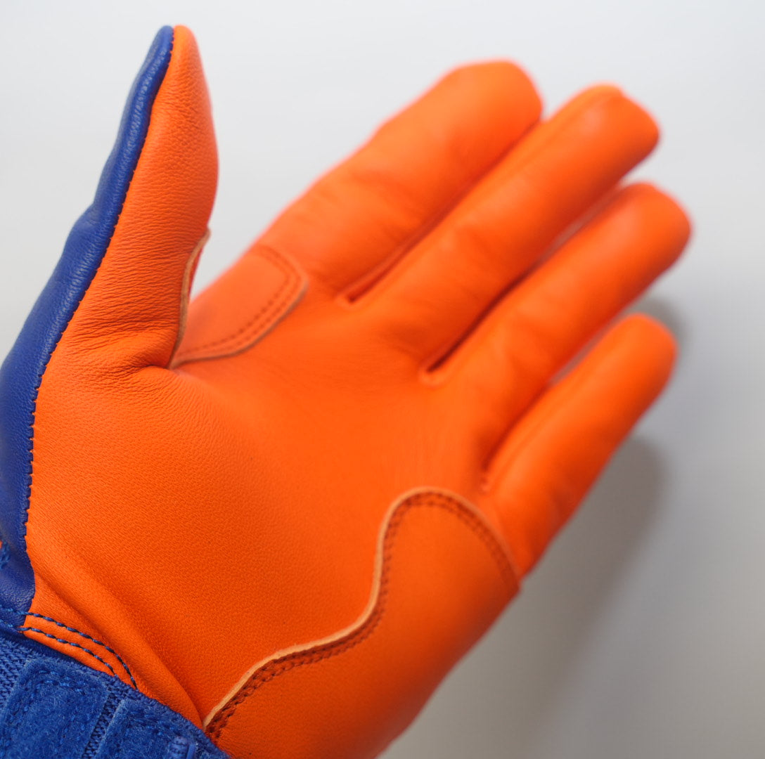 S-VOLTA Premium Wrist Lock Batting Gloves – Blue / Orange