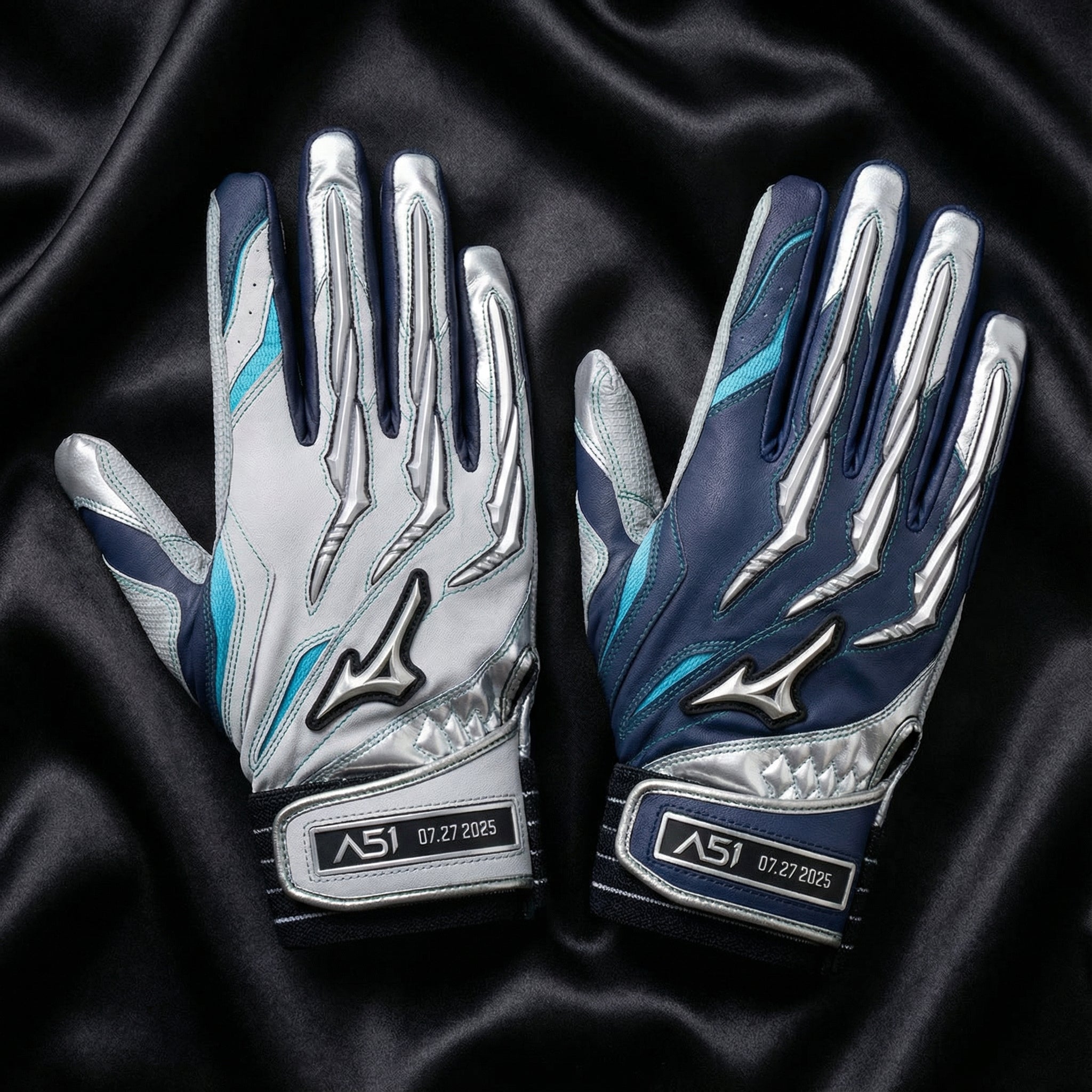 Mizuno Pro Silicon Power Arc A51 Batting Gloves 1EJEA847 – Limited A51 Model with Embossed Sheepskin Palm (Adult / Both Hands)