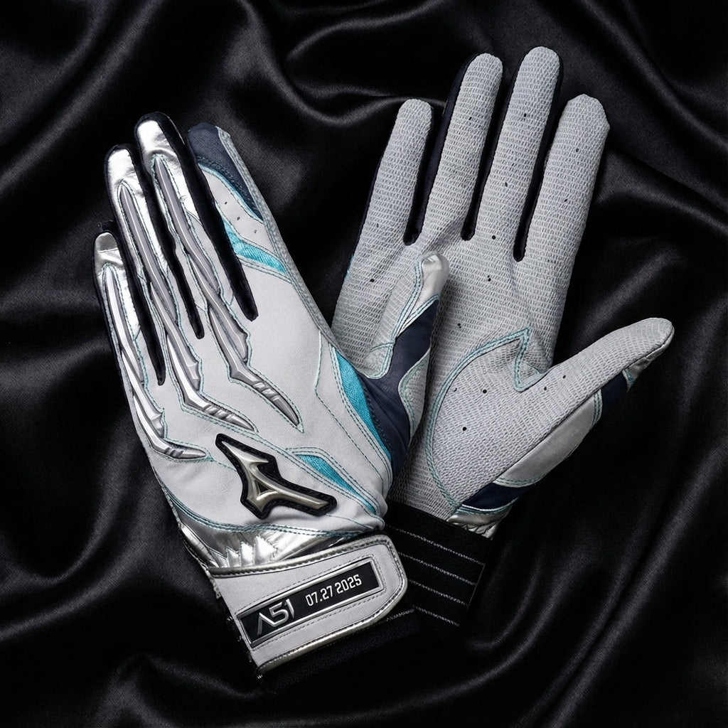 Mizuno Pro Silicon Power Arc A51 Batting Gloves 1EJEA847 – Limited A51 Model with Embossed Sheepskin Palm (Adult / Both Hands)