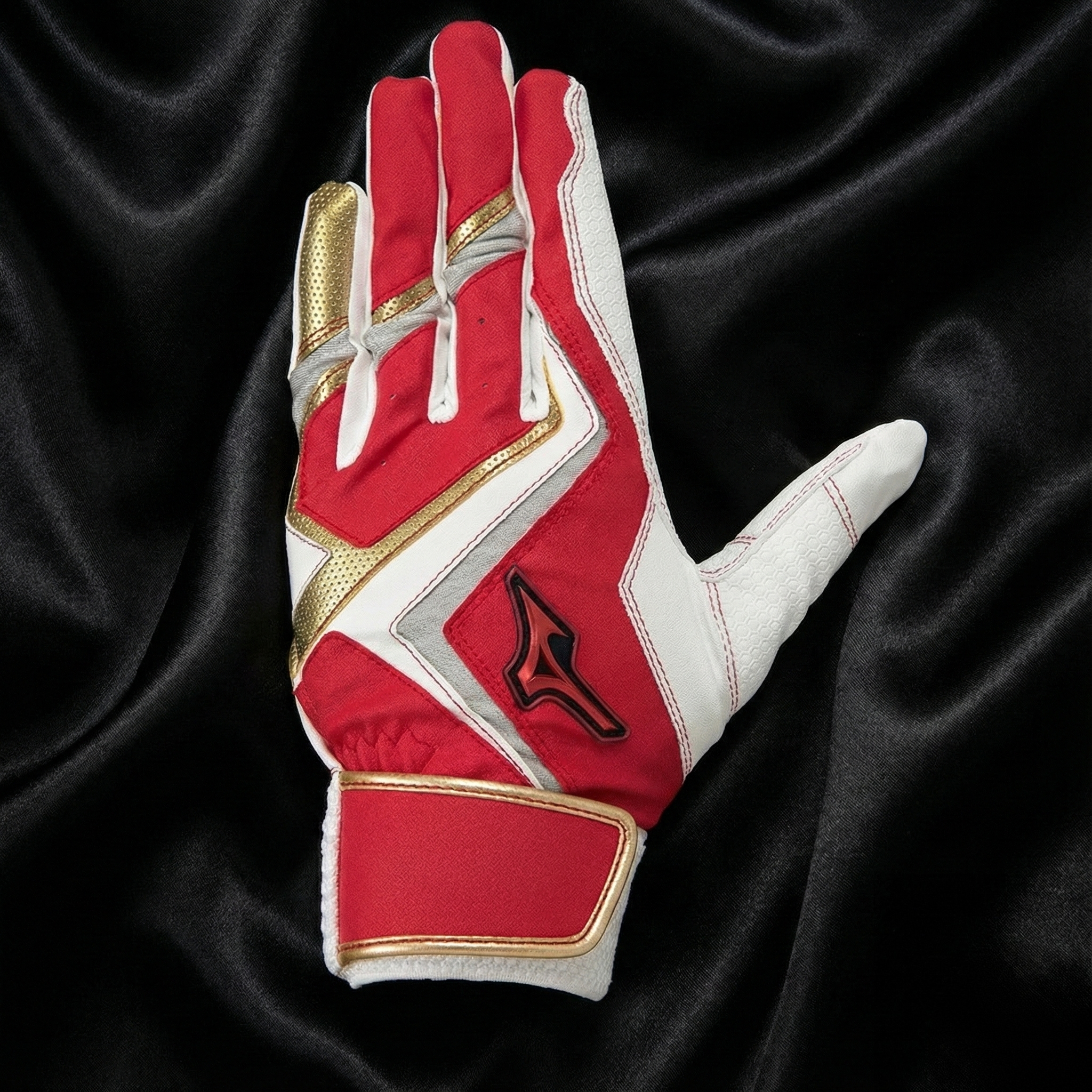 Mizuno Willdrive Red Youth Batting Gloves – POWER Model 3D Cut (Washable / Both Hands)