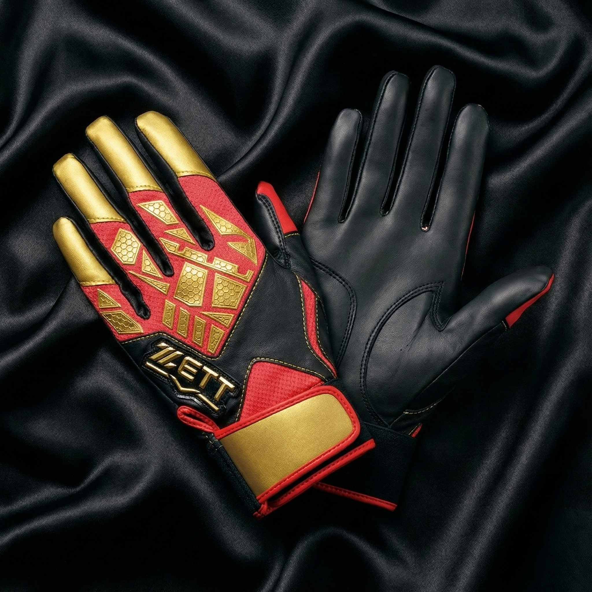 ZETT NEOSTATUS Batting Gloves BG798 – Zero-Slip Slick Leather Grip (Washable / Both Hands)