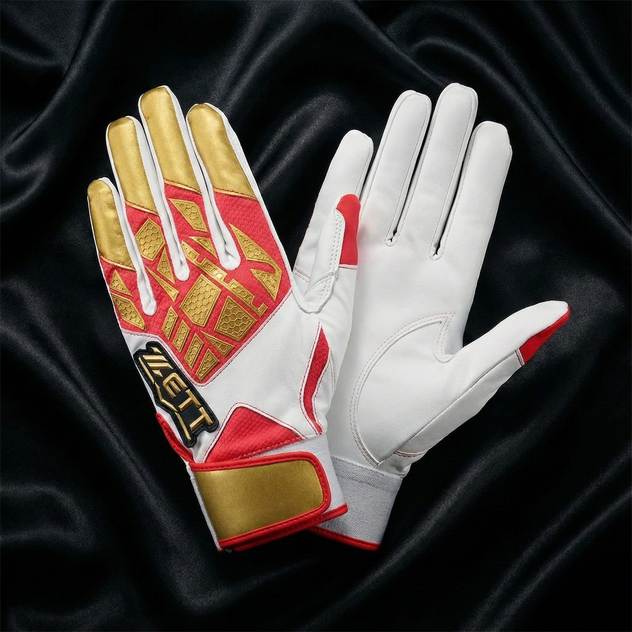 ZETT NEOSTATUS Batting Gloves BG798 – Zero-Slip Slick Leather Grip (Washable / Both Hands)