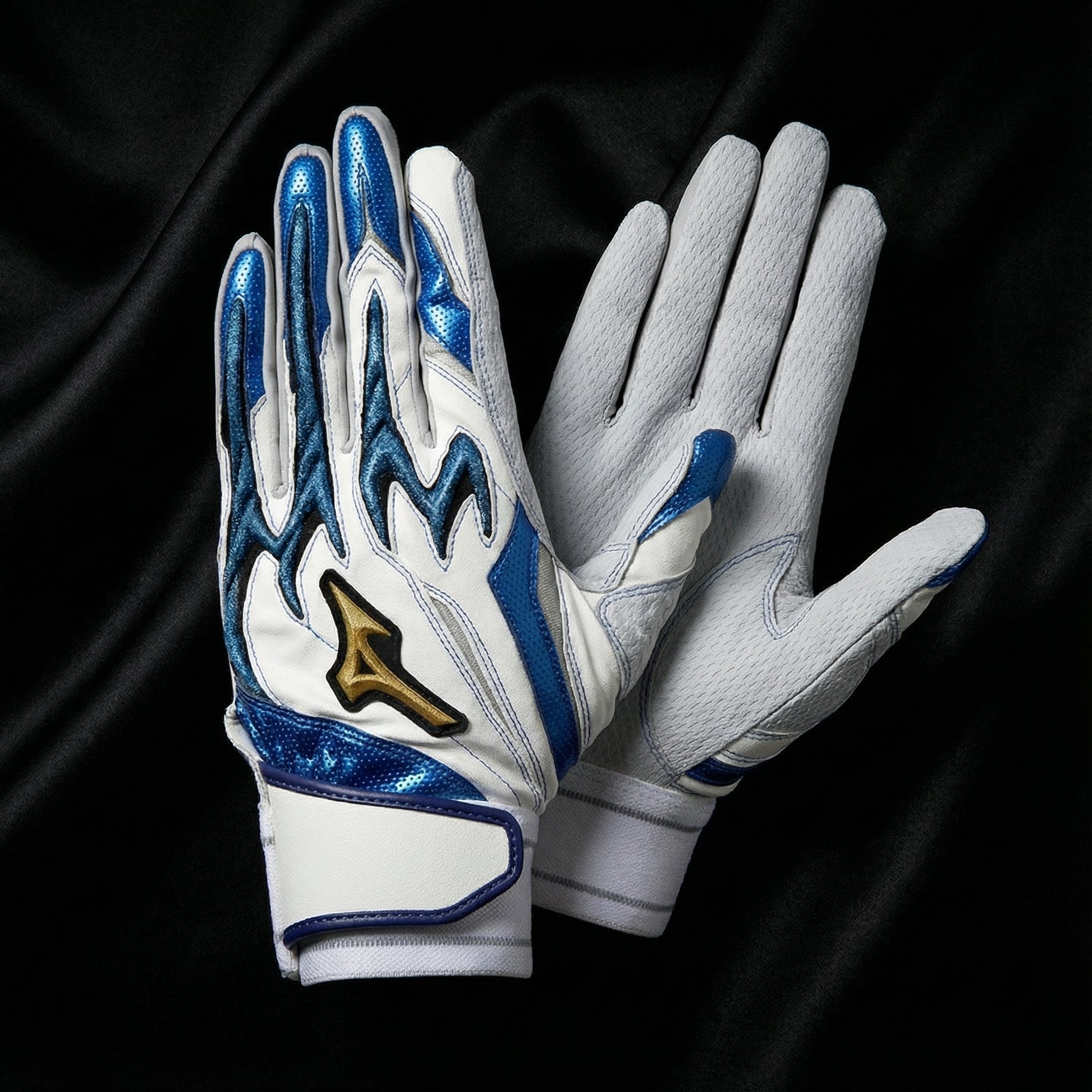 【Mizuno/MizunoPro】Silicon Power Arc DI Grip Batting Gloves – Washable Sheepskin Palm, Dual-Tension Wrist Strap (25AW Limited / Both Hands), 1EJEA555