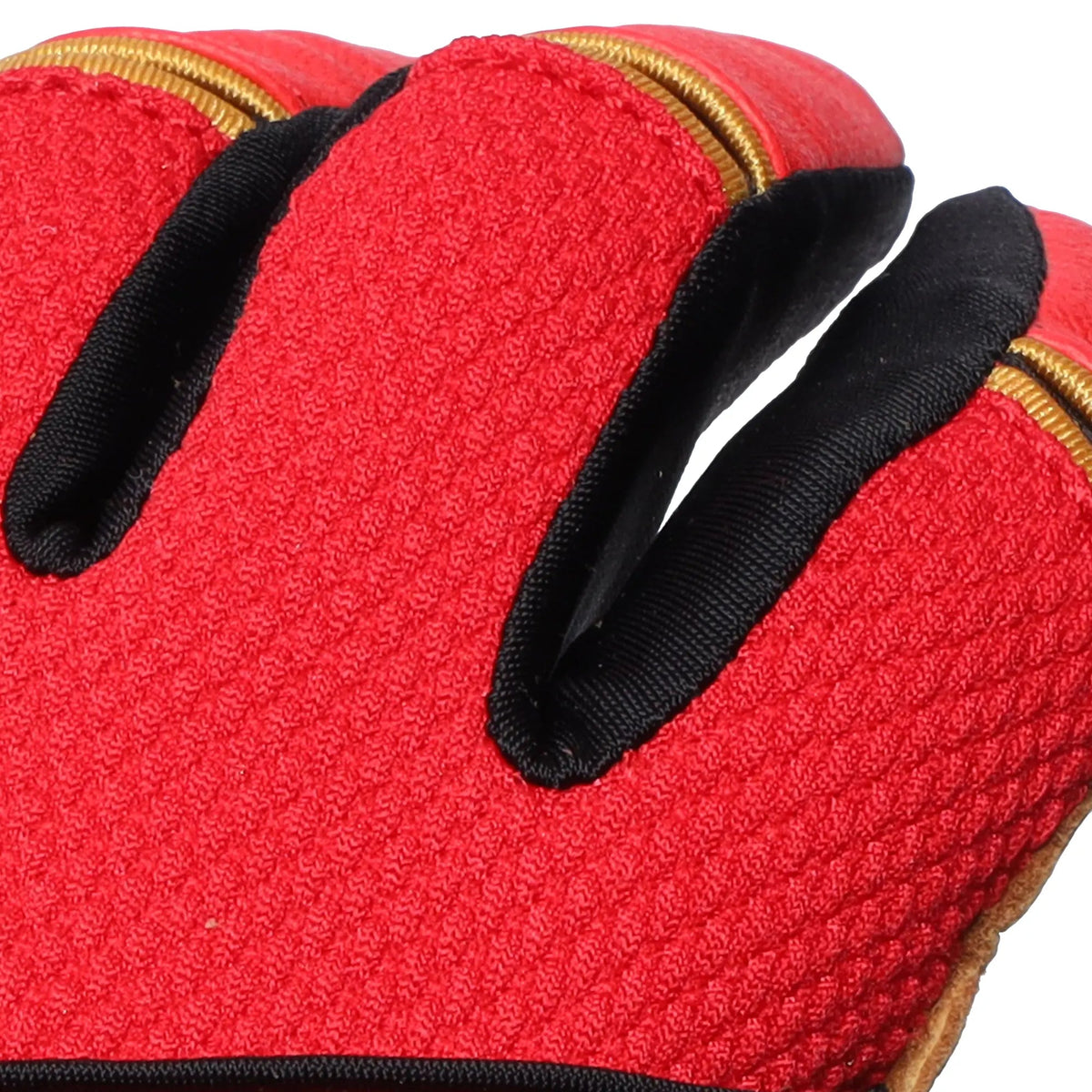 S-VOLTA Premium Wrist Lock Batting Gloves – Red / Gold / Black