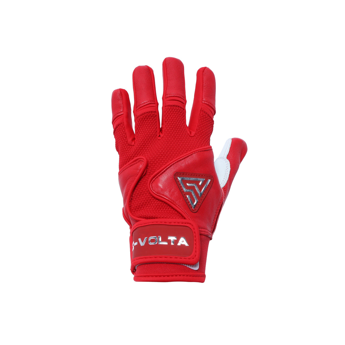 S-VOLTA Premium Cabretta Leather Batting Gloves – Red / White