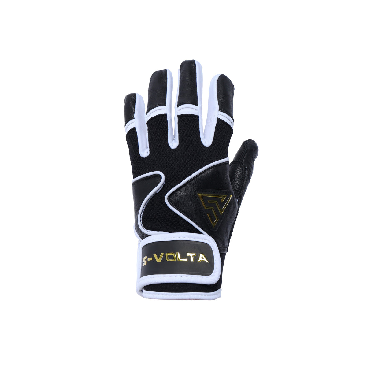 S-VOLTA Premium Cabretta Leather Batting Gloves – Black / White