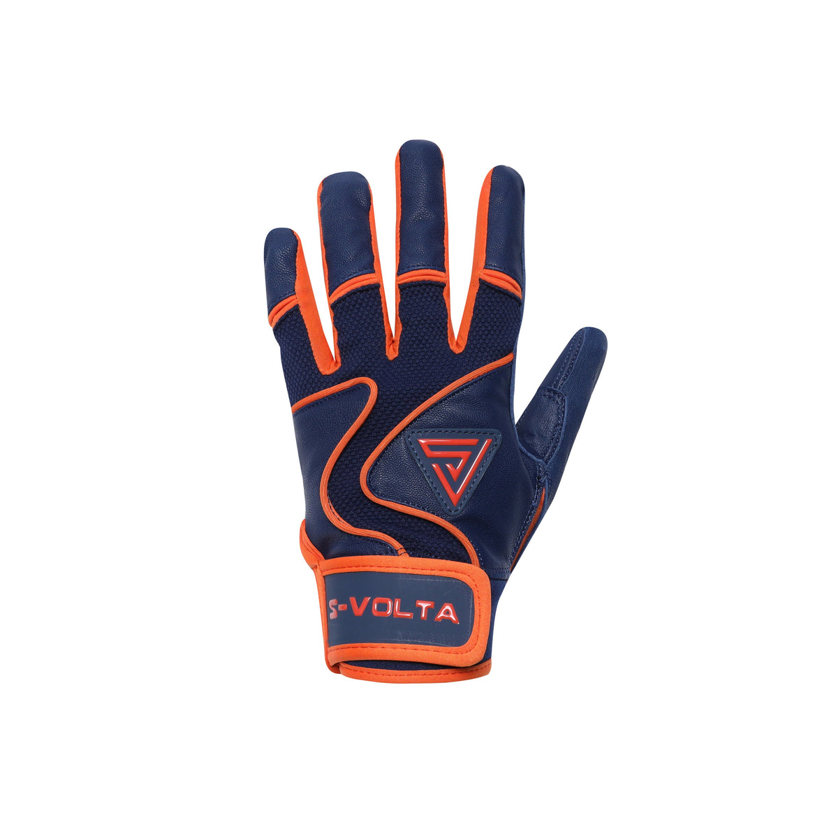 S-VOLTA Premium Cabretta Leather Batting Gloves – Orange / Navy